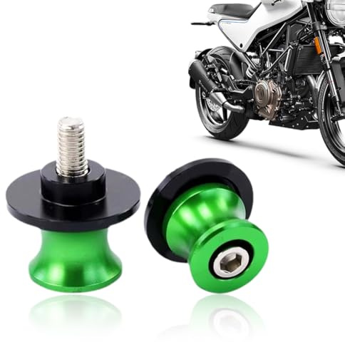 2 Piezas Diábolos Moto Basculante Bobina, par Universal de Trinquetes de Elevación de Motocicleta M8, Soportes de Basculante Trasero, Verdes
