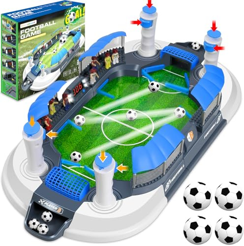 Mini Foosball Table Game for Kids Electronic LED Scoreboard Soccer Game Set Gifts Boys Toy Football Games Board Indoor Sports Game Birthday Gift 3 4 5 6 7 8-12 Year Old Family Gatherings Girl Toys