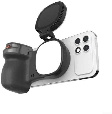 Mango magnético para smartphone con mando a distancia Bluetooth extraíble para selfies VLOG grabación de vídeo, soporte universal para teléfono (negro)