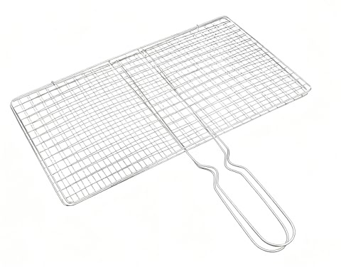 Wisylizv Cestas para barbacoa, parrilla portátil plegable con asa, cesta de acero inoxidable, para carne, pescado, barbacoa, camping, exterior
