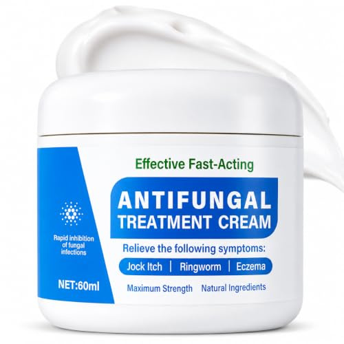 Antifungal Cream 60ml, Athletes Foot Treatment Cream for Body & Foot | Gentle & Fast-Acting Jock Itch Cream, Natural Formula Moisturizing Ringworm & Tinea Versicolor