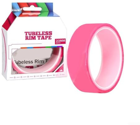 Cinta de llanta sin cámara, tira de poliuretano de 10 m, protección contra pinchazos de alta adherencia para ruedas de bicicleta de montaña de carretera, rosa (23 mm)
