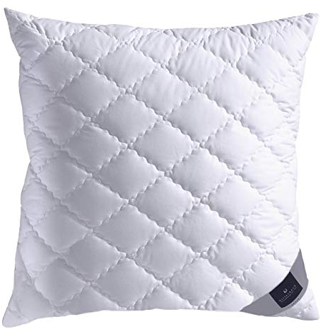 Billerbeck Kopfkissen ALCANDO® - Faserkissen ca. 80 x 80 cm – Kissen mit mittlerer Stützkraft – Bezug aus Baumwolle mit Reißverschluss – AIRFLOCKS® Füllung, individuell anpassbar