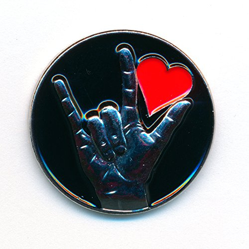 Liebe Love Herz Badge Rockabilly Gothic - Edel Metall Button Pin Anstecker 0158