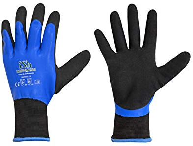 12 Paar ISH Winter Arbeitshandschuhe - Kälteschutz bis -30 Grad - für trocken- und Nassbereich - Gr. 8-11 - (9 (L))