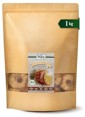 Biojoy Ekologiska torkade ananasringar, osvavlade, 1 kg | Utan tillsatt socker