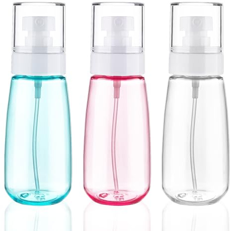 Cosywell Fine Mist Spray Bottle TSA Approved 3.4oz/ 100ml Empty Cosmetic Refillable Travel Containers Plastic Hair Spray Bottle Sprayer for Perfume Skincare Makeup Lotion (3color)