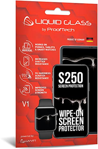 LUVVITT Liquid Glass Screen Protector With $250 Screen Protection - Scratch Resistant Wipe On Coating for All Smartphones Tablets Smartwatches - Universal