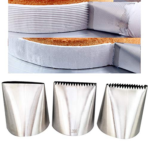 Kuchen dekorieren Tipps, 3 Stück Set Blätter Blumengras Düsen Edelstahl Zuckerguss Rohrdüsen für Kuchen dekorieren Gebäck Fondant Werkzeuge (Groß)