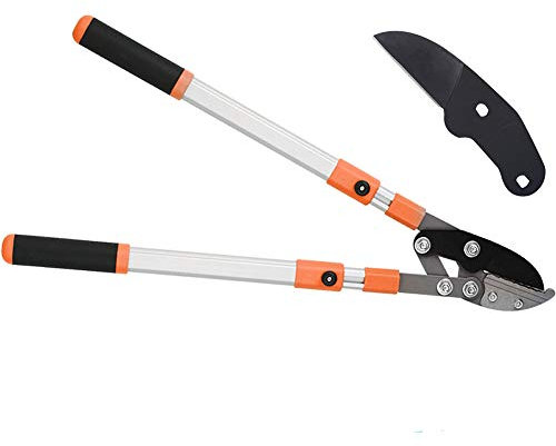WRISCG Cesoie Troncarami Telescopica, 68-100cm Regolabile tagliabordi espandibile può Tagliare Facilmente Rami Spessi 6cm, Adatto per Il Taglio Manuale da Giardinaggio, con Lama di Ricambio