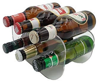 Laserplast Porta bottiglie di birra 250 ml per frigorifero, Contenitore in metacrilato trasparente - Capacità 6 bottiglie 1/5 - Porta bottiglie di birra in acrilico plexiglass (1 unità)
