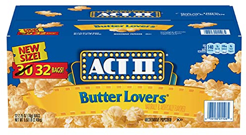 Act II Butter Lovers Microwave Popcorn, 32 Bags (78 Grams Each)