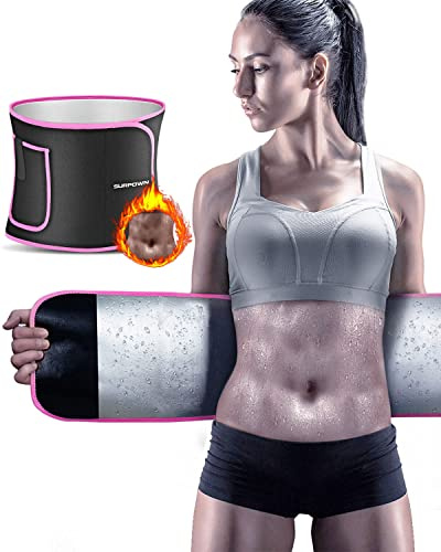 Waist Trainer Bauchweggürtel Damen Herren, Bauchgurt Sport Bauchgürtel zum abnehmen, Schwitzgürtel Bauch Weg gürtel, Schwitz gürtel Frau, Fettverbrennungs gürtel Bauchstraffung Taillentrainer, Rosa S