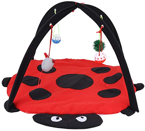 Greensen Katzenspielzeug Spielmatte Hund Katze Mobile Aktivität Spiel Mat mit 4 verschiedenen Spielzeugen Katzenspielzeug Katzenbett Katzenzelt Katzenkissen Tierbett