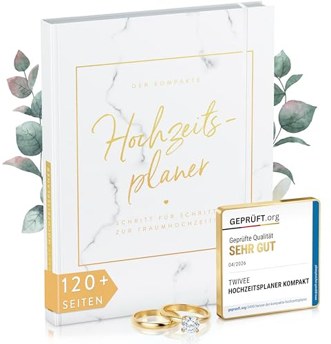 TWIVEE - Der kompakte Hochzeitsplaner - Wedding Planner - deutsch | über 120 Seiten - Organizer für Eure Trauung - Buch zur Hochzeit - Ideales Verlobungsgeschenk