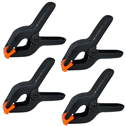 AERZETIX - C55013 - Set di 4 pinze/morsetti a molla 40x120mm - strumenti di falegnameria legno/serraggio/incollaggio/hobby creativo/artigianato - in plastica