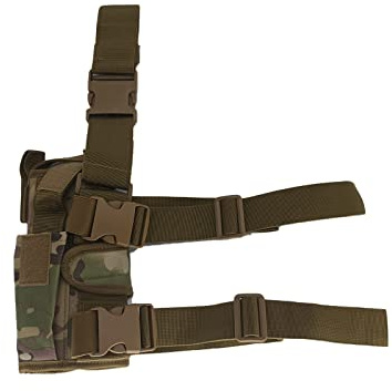 Drop Leg Holster, Oberschenkel Pistolenholster für Männer Frauen, Airsoft Pistolenholster für Rechts- & Linkshänder mit Magazintasche