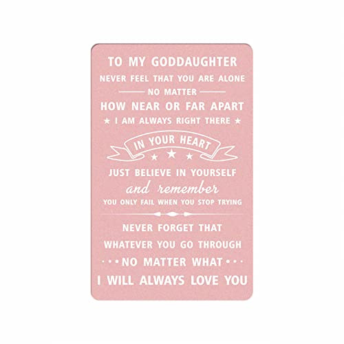 DEGASKEN To My Goddaughter Christeing Gifts, Goddaughter Christmas Confirmation Card for Girls,Goddaughter Wallet Card