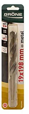 GRÖNE Forets à Métaux Cobalt - Acier HSS - Vitesse de Coupe Élevée - Résistant Aux Températures Extrêmes - ne Surchauffe Pas - 19mm 1 pièce.