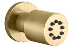 Doccia laterale orientabile Gessi 1/2 , a parete, a filo pavimento, a 1 getto, 13375, Colorazione: Ottone spazzolato PVD
