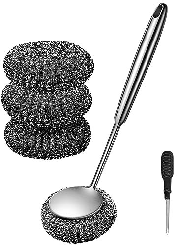 Wool Scrubber, Steel Wool Scourers, Steel Wool Cleaner, Steel Wool Cleaning Scourers, Wool Cleaning Brush, Stainless Steel Sponge for Washing Dishes, Pots