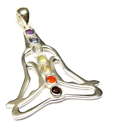 Silberschmuck - BG Anhänger Silber, Motivanhänger Buddha, Sterlingsilber, Chakra Steine, Schutzsymbol, Unisex