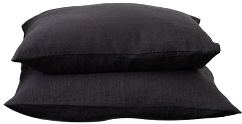 LinenMe Kissenbezug 80x80 - Luxuriöse 2er Set Kopfkissenbezüge aus 100% Leinen - Antiallergische Bettwäsche - Pillow Case