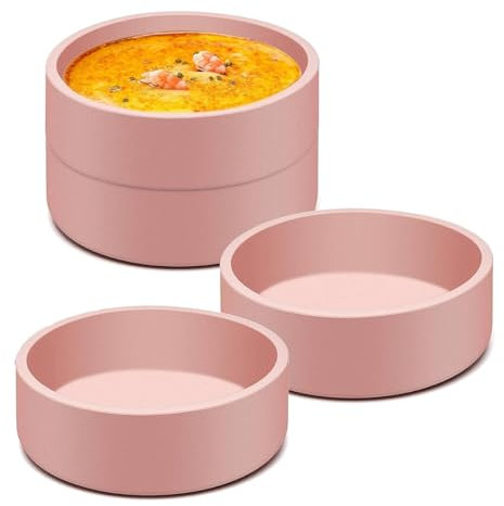 Pawlickio SartéN para Huevos con Freidora Aire Silicona, MáQuina para Picar Huevos Sous Reutilizable, Molde para FreíR Huevos, Cocedor de Huevos para Microondas Individual, Rosa, 4 Piezas