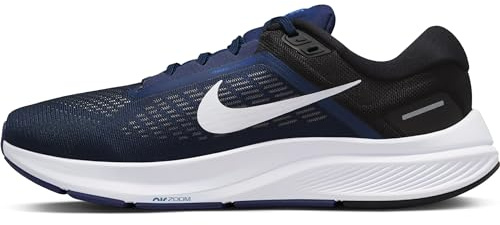 Nike Zapatillas Air Zoom Structure 24 para Hombre, Azul Marino Medianoche/Blanco-Negro-Blanco, Talla 42.5 EU, Midnight Navy White Black White, 42.5 EU