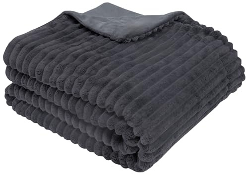 ZOLLNER Kuscheldecke flauschig aus 100% Polyester, 150x200 cm, Grau
