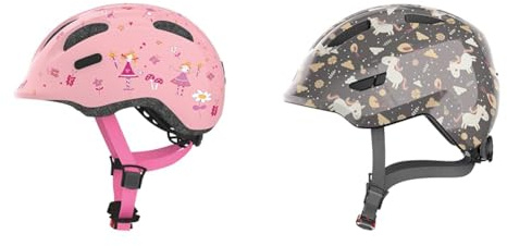 ABUS Kinderhelm Smiley 2.0 - Robuster Fahrradhelm für Mädchen und Jungs & Kinderhelm Smiley 3.0 - Fahrradhelm mit tiefer Passform