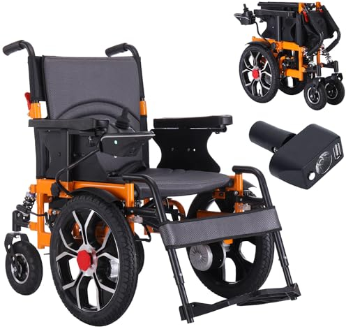 Tripaide 32KM-150KG Sedia a rotelle elettrica leggera pieghevole con seduta larga 50 cm, Sedia a rotelle elettrica per disabili/anziani