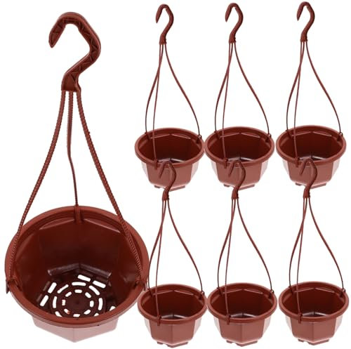 Gogogmee 10 Ensembles Pot De Fleurs Suspendu pour Plantes D'intérieur avec Crochets Jardinière Suspendue pour Orchidées Et Plantes Petite Suspension pour Balcon Et Jardin