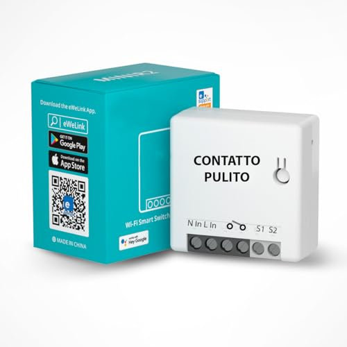 GeDi MINI R2 Contatto Pulito, Interruttore Intelligente, WiFi Smart Switch 2-Way, 2.4GHz WiFi, APP Control, Compatibile con Alexa, Home Assistant, Funziona Come Interruttore e Deviatore