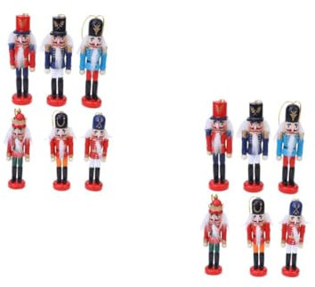 Zerodeko 2 Ensembles Noyer Soldat Décor De Noël Casse-Noisette Ornements Fantoche Casse-Noix De Noël Décoration De Casse-Noisette Ornement De Soldat Homme Jack Colorful en Bois 6 Pièces * 2