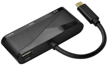 HOMSFOU Type c to Vga Adapter Cable Usb Resolution Dual Output Audio Design for Notebook Pc Travel