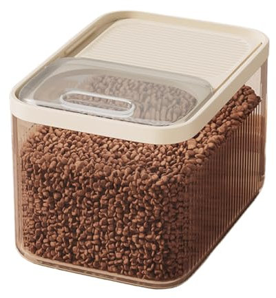 Hogvinnatil Contenedor de comida para perros, contenedor de almacenamiento de alimentos para mascotas, recipiente hermético para alimentos para gatos, seguro para la humedad, con taza medidora