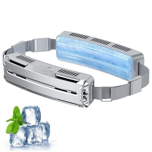 Portable Waist Fan,Wearable Air Conditioner Shirt Belt Fan USB Rechargeable,3-Speed Adjustable & Ice Compress,Front Rear Dual Under Shirt Fans for Outdoor Sports