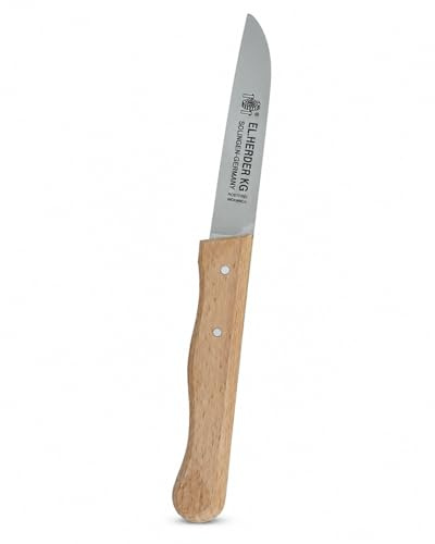 Gemüsemesser - 23,4cm Obstmesser aus Edelstahl mit Solingen Stalh | Leichtes 21,4 g Schälmesser und Küchenmesser aus Solingen, handgeschliffen für präzises Schneiden von Obst und Kräutern
