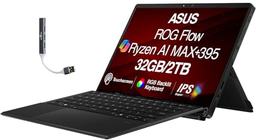 ASUS ROG Flow Z13 Creator Ordinateur portable 2 en 1 13,4 180 Hz Écran tactile LCD WQXGA (2560 x 1600) (AMD Ryzen AI MAX 395, 32 Go LPDDR5X, 2 To SSD, RGB KB, WiFi 7, Win 11 Pro) avec extension de