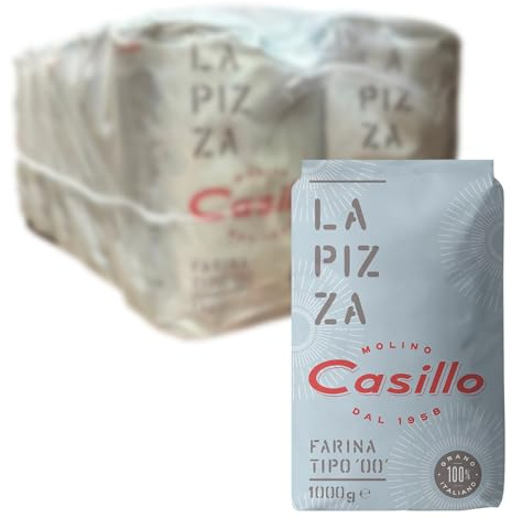 Casillo Farine Tipo 00 Pizza - Multipack 10 x 1 kg | Farine de blé italien finement moulue, pâte légère et aérée, idéale pour fours à bois et domestiques