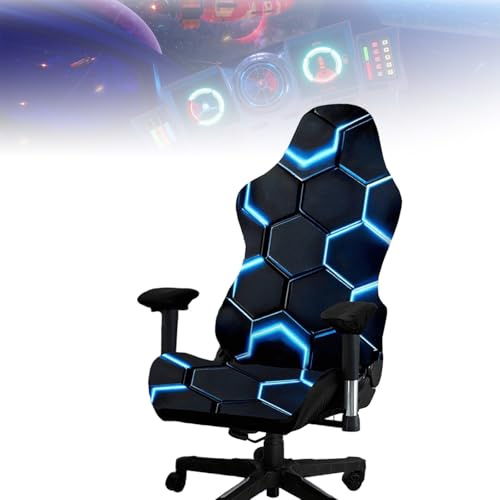 Tedkoo Funda para Silla de Juego, Funda para Silla Gaming elástica de poliéster, con reposabrazos(Gaming Motif C)