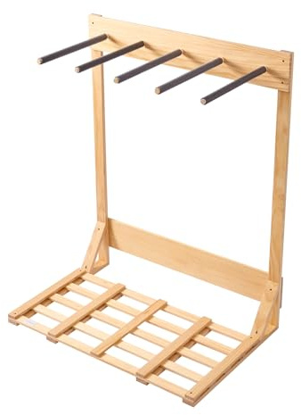 VEVOR Support Vertical pour Planches de Surf, Support en Bois à 4 Niveaux pour Rangement et Exposition, Organiseur de Planches Autonome pour Snowboards, wakeboards, kitesurfs, shortboards et Skis