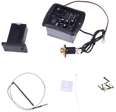 BESPORTBLE Band Eq Akustikgitarren Preamp Pickup mit Eingebautem Stimmgerät Lautstärke Klangregelung Schwarzer Equalizer mit Goldenem für Standard Akustikgitarren