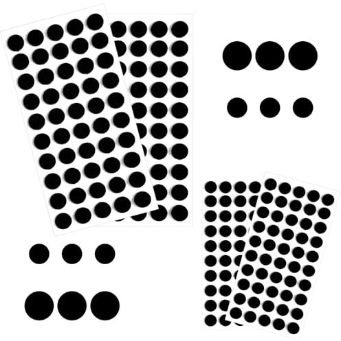 200 Stück Filzgleiter Selbstklebend, Schwarze Filz Möbelpads, 1.3 cm und 2 cm Schwarze Runde Filzpunkte Aufkleber für Bastelarbeiten, Klebende Stofffilzpunkte für DIY Kunsthandwerk, Möbeldekoration