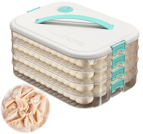 Contenitori per biscotti ermetici - Portabiscotti grande a 4 strati con coperchio e maniglia | Vassoio per la conservazione degli alimenti impilabile con timer per e tagliatelle realizzato in