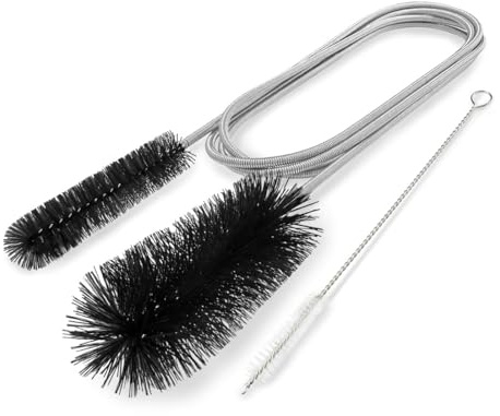 YAZWUR 1 Set Stura Tubi di Scarico Spirale Spazzola Pulizia Doppia Testa in Acciaio Inox - Spazzola Flessibile per Pulizia di Scarichi e Tubazioni (per tubi larghi, scarichi, ecc.)