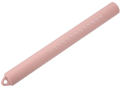 sourcing map Rolling Pins for Baking, 10 Inch Silicone Non-Stick Rolling Pin Stainless Steel Inner Core Baking Roller for Home Kitchen Dough Cookies Pastry, Pink