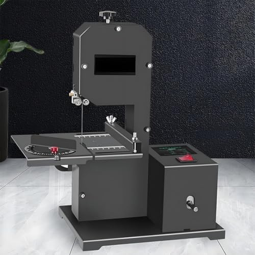 Sierra de cinta de sobremesa profesional, sierra de cinta de sobremesa de 1750 rpm, altura de corte de 70 mm y garganta de 90 mm y cortes biselados de 0-45°, multiusos para lijado/pulido