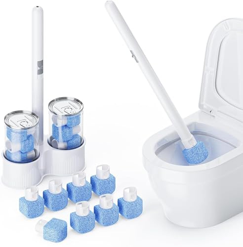 AIR U+ 8 Stück Bimsstein Toilettenreiniger mit 45 cm Griff - Pumice Stone Toilet, Reinigungsstein Effektiver Kalk und Urinsteinentferner, zur Badewannen, Grills, Swimmingpools und Waschbecken